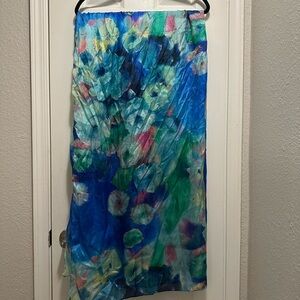 Vibrant Blue and Green Scarf/Head Wrap